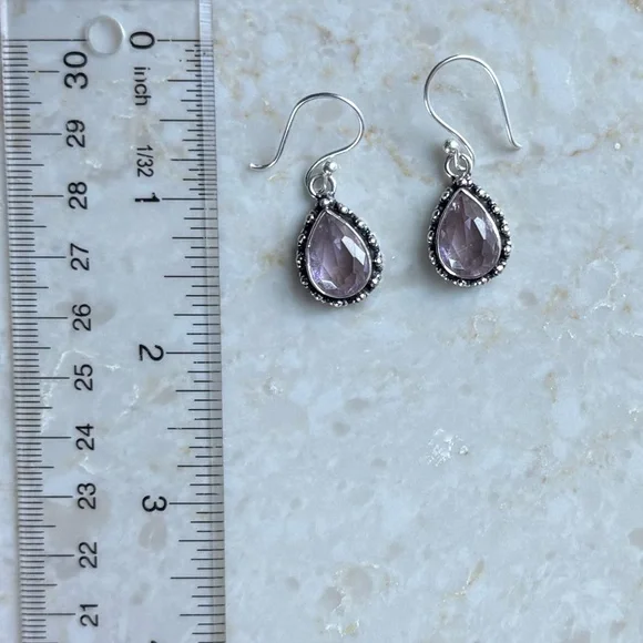 NWOT Sundance Drifting Dewdrops Earrings, Pink Kunzite, Sterling Silver